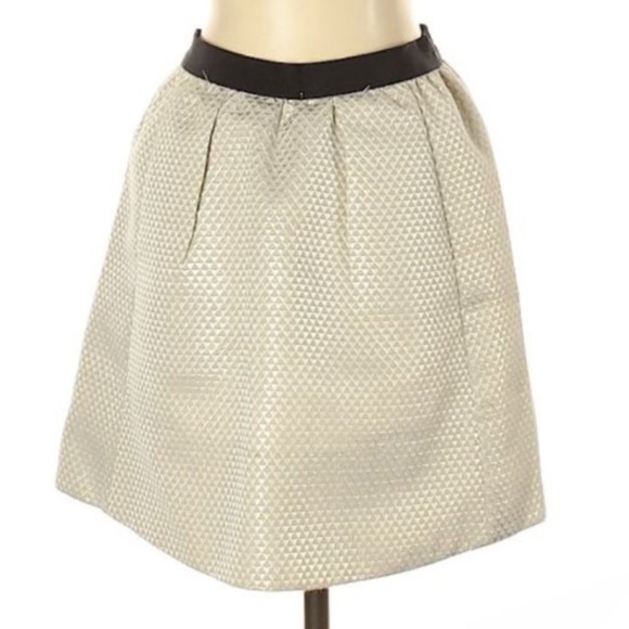 Gold Ganni Anthropologie Brocade Mini Skirt - Picture 4 of 16